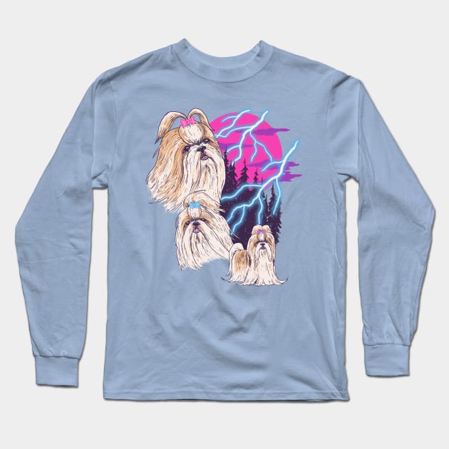 Lightning Shih Tzu Long Sleeve T-Shirt by Hillary White Rabbit